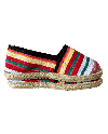 Espadrille catalane Laurentine tissu Jour de Fête à rayures rouges