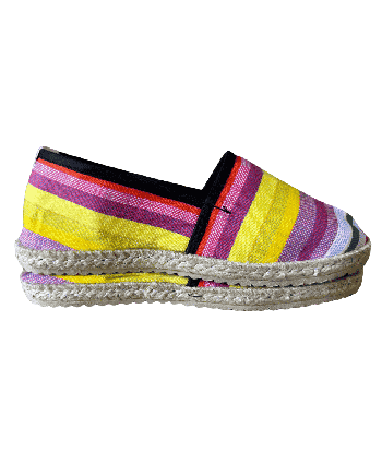 Espadrille Laurentine Jour de Fête Jaune & Prune | Lavable