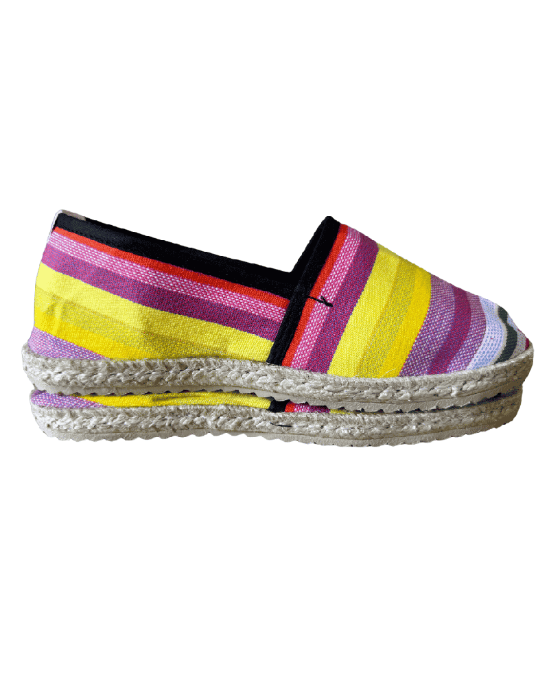 Espadrille Laurentine Jour de Fête Jaune & Prune | Lavable