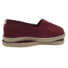 Espadrille unie lie de vin , bordeaux, couture petit point artisanale, confort en jute et lavable en machine 30°C