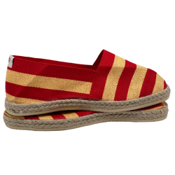 Espadrille Artisanale La Catalane a rayures traditionnelles SANG ET OR  Couture Petit Point et Lavable