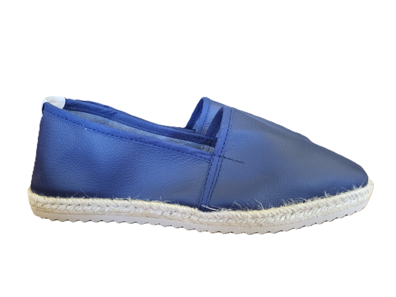 Espadrille cuir marine