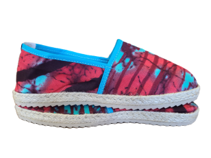 Espadrille Wax turquoise et rouge