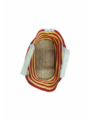 Vue intérieure du Mini Sac "Catalan" - Fond en jute façon espadrille par Création Catalane