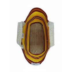 Vue intérieure du Mini Sac "Sirocco" - Fond en jute façon espadrille par Création Catalane